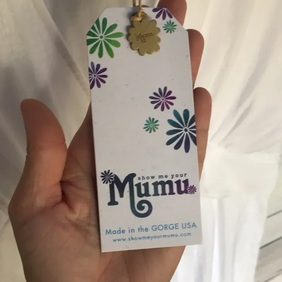 Show Me Your Mumu NWT Virginia Mini Dress White Speckle Dots Flowy - Picture 3 of 13